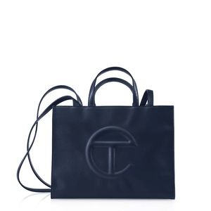 Navy Medium Telfar Shopping Bag with Duster